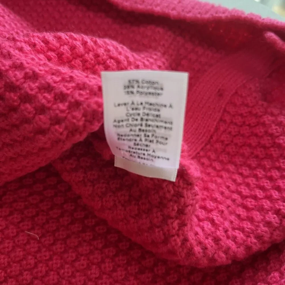 Talbots Cuff Neck Knit Pullover Sweater Dark Pink 3-Button Side Women's Plus 1X